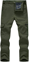 TBMPOY Men's Snow Ski Fleece Lined Hiking Pants Waterproof Winter Snowboard Warm Outdoor Insulated Pants Windproof