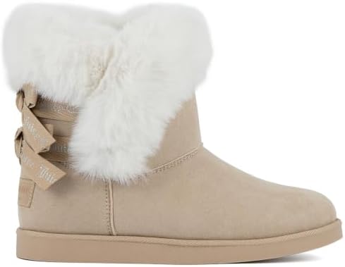Juicy Couture Women's Slip On Winter Snow Boots Warm & Insulated Fur Lining Comfortable Fashion Booties