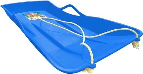 SnoGoBoggan 26" Lifetime Sit-on-Top Snow Sled: Durable High-Density Plastic - Ideal for Kids, Teens, and Adults - 1 Person Sled with Footholds, Handles, and Pull Rope