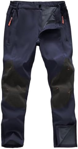 CNBQDD Men's Snow Ski Pants Waterproof Hiking Winter Fleece Lined Pants