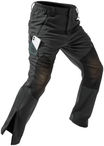 Moosehill Mens Fleece-Lined Snow Pants: Extended Leg Zippers