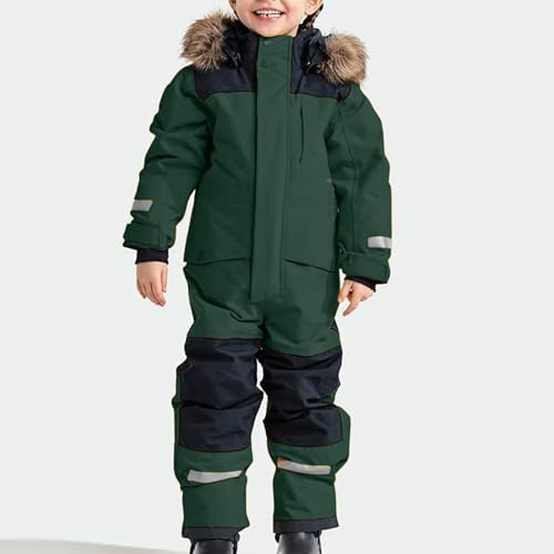 YRAETENM Snow Suit for Kids Boys Girls One Piece Snowsuit Girls and Boys Waterproof Insulated Winter Jumpsuit Coveralls