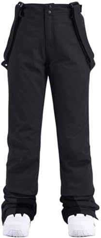 Women's Snow Ski Pants Insulated Winter Warm Outdoor Waterproof Snowboard Pants Bibs Detachable Suspender