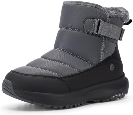FitVille Snow Boots for Women Wide Width, Warm Fur Lined Winter Boots