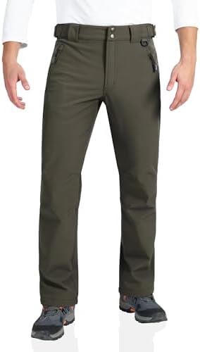 Outdoor Ventures Men's Fleece Lined Ski Snow Pants Waterproof Insulated