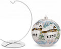 Hand Blown Glass Ball Christmas Ornament, 6 in, Blast White