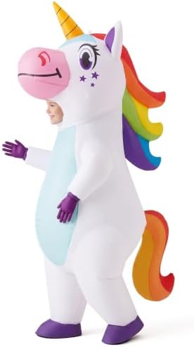 Spooktacular Creations Halloween Kids Inflatable Costume, Full Body Unicorn Blow Up Costume, Unicorn Costumes for Parties