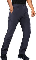 Stlight Mens Snow Ski Water Repellent Softshell Pants for Winter Hiking Fleece Lined Bottom Leg Zipper with 6 Zip Pockets