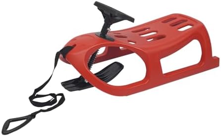 Snow Sled for Kids, Single Rider Outdoor Winter Sleigh for Toddlers Kids with Pull Rope and Steering Wheel, 220 lbs Load Capacity, Outdoor Snow Sled for Sand Skating, Ski Resorts