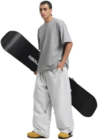 GSOU SNOW Mens Womens Baggy Snowboard Pants Loose Fit Ski Snow Pants
