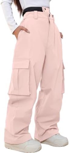 Women's Baggy Snow Snowboard Pants Loose Fit Cargo Ski Pants Bibs Insulated