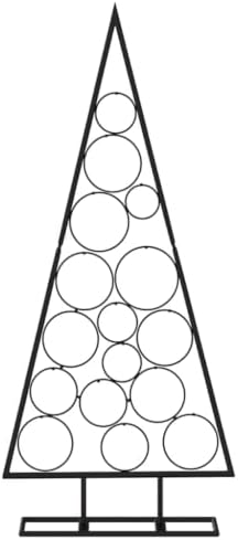 Metal Christmas Tree, Modern DIY Holiday Decor, Black, 49.2 in