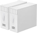 StorageTastic 2 Pack Bed Sheet Closet Organizers and Storage,Sturdy Foldable Storage Containers with Window and Label,Storage and Organization for Bedding Sheets,Duvet Covers,Blankets (White)