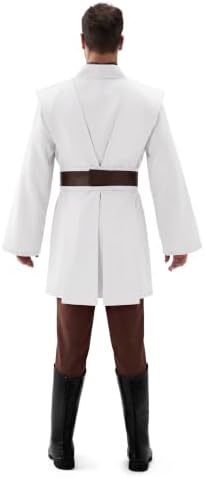 Spooktacular Creations Halloween Mens Tunic Hooded Cloak, Knight Costume Men, Tunic Hooded Robe with Pants for Halloween