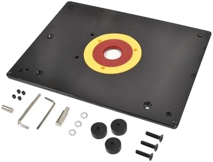 Big Horn 18101 9-Inch x 12-Inch Router Table Insert Plate with Guide Pin & Snap Rings