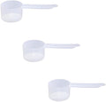 29.6cc Long Handle Measuring Scoop (2 Tablespoon / 1/8 Cup / 1 oz) - Heavy-Duty Plastic Spoon for Powders, Protein, Coffee, and Baking, 3-Pack