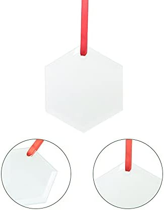PYD Life 24 PCS Sublimation Blanks Ornament Glass Frosted 3" Hexagon