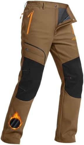 TACVASEN Men's Snow Ski Pants Winter Fleece Lined Water Resistant Insulated