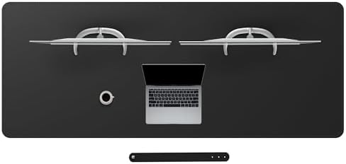 Cacoy 66.9'' x 27.5'' Leather Desk Pad Blotter Protector, Large Gaming Keyboard Mouse Pad, Faux Leather Desk Mat for Desktop and Laptop, Waterproof XXXL Extended Desktop Keyboard Mouse Mat, Black