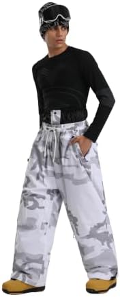 GSOU SNOW Mens Womens Snow Pants Baggy Snowboard Ski Pants 15K Waterproof