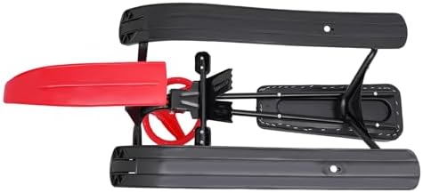 Kids Snow Racer Sled, Snow Scooter with Twin Brakes, Steering Wheel&Sturdy Steel Frame Heavy-Duty Snow Bike Snow Sled for Ages 4+