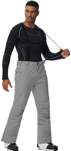 Men's Snow Ski Pants Insulated Waterproof Warm Winter Snowboard Bibs