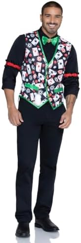 Leg Avenue Casino Costume Kit with Vest, Bow Tie & Arm Bands, SM-XL