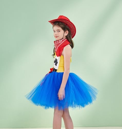 Tutu Dreams Halloween Cowgirl Costume for Girls 1-10Y with Bandana Cowboy Hat Birthday Party Dress Up Clothing
