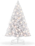 DUMOS 4.5 Ft Pre-lit Christmas Tree, White Artificial Xmas Tree