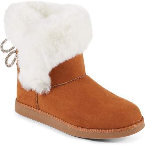 Juicy Couture Women's Slip On Winter Snow Boots Warm & Insulated Fur Lining Comfortable Fashion Booties