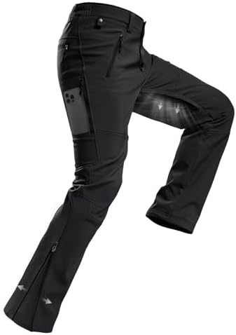 Moosehill Men's Fleece-Lined Snow Pants: Zippered Inner-Thigh Vents