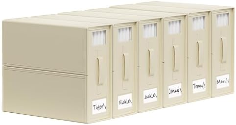 SheetCube Bed Sheet Organizers and Storage 6 Pack, Foldable Linen Closet Organizer with Window and Label, Bedding Folder Storage Box Container for Blanket, Duvet Cover Set, Bed Sheet Set - Beige