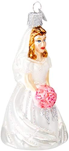 Old World Christmas Glass Blown Ornament Bride-Brunette (10226)