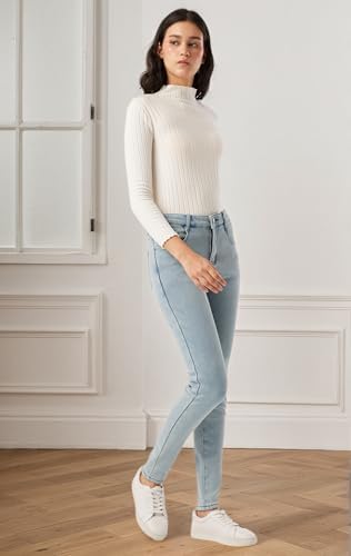 Yehopere Women's Winter Fleece Lined Jeans Slim Fit Warm Skinny High Waist Denim Jean
