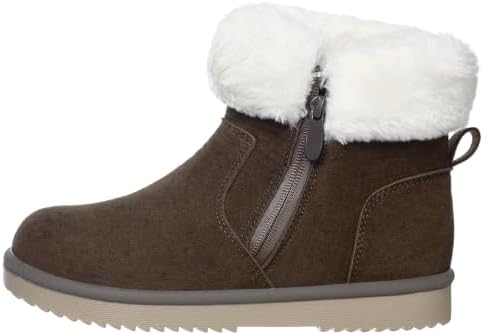 Hsyooes Snow Boots for Women Suede Leather Winter Boots Warm