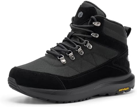 FitVille Extra Wide Winter Boots for Men, Water Repellent Snow Boots