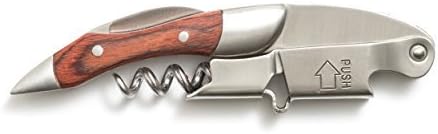 Prestige Waiters Corkscrew By Coutale Sommelier - Rosewood - Handmade and Sustainable Pinewood Crate - French Patented Spring-Loaded Double Lever Wine Bottle Opener for Bartenders and Gifts