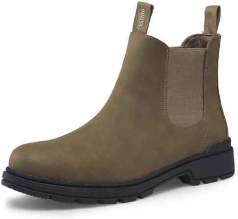 Cestfini Chelsea Boots Men Slip-On Western Hiking Boots