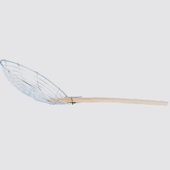 14-Inch Galvanized Steel Spider Strainer – Fine Mesh Skimmer with Natural Bamboo Handle for Cooking & Frying Ideal for Home & Professional Kitchens