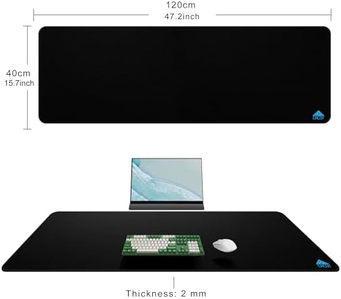 Cacoy Large Gaming Mouse Pad 48"x16" Stitched Edges XXL Desk Mousepad Black