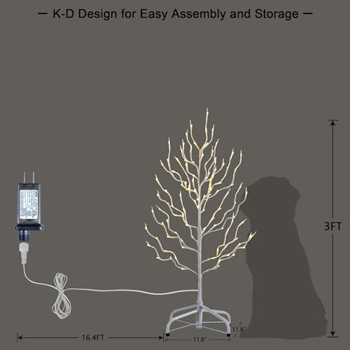 LIGHTSHARE 3FT Star Tree 112 LED Lights Warm White for Home & Christmas Decorations, 3'