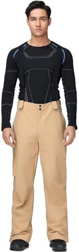 Men's Ski Snow Pants Insulated Waterproof Snowboard Cargo Pants Bibs Regular Fit