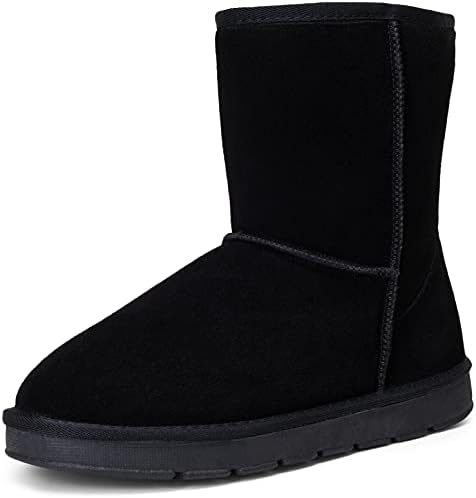 Jousen Men's Winter Boots Fur Lined Suede Snow Boots