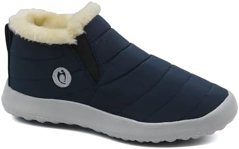 Winter Boots for Women Lightweight Comfortable Plush Waterproof Stylish Solid Color Ladies Ankle Shoes