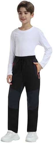 MoFiz Boys Snow Ski Pants Fleece Waterproof Winter Outdoor Hiking Pants