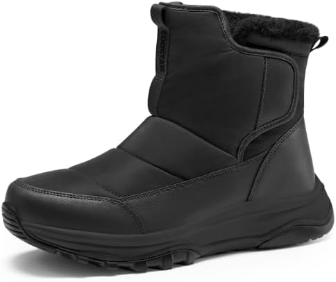 Coostar Mens Winter Snow Boots With Waterproof Adjustable Hook & Loop