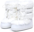 Furry Faux Fur Boots for Women Fuzzy Fluffy Winter Snow Boots Mid Claf