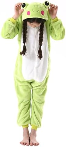 Animal Onesie Pajamas for Kids, Soft Flannel Halloween Cosplay Costume for Boys Girls