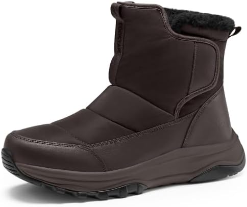 Coostar Mens Winter Snow Boots With Waterproof Adjustable Hook & Loop