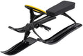 Snow Racer Sled, Ski Sled Slider Board with Steering Wheel & Twin Brakes, Heavy Duty Snow Slider Board for Winter Sports, 220 LBS Load Capacity